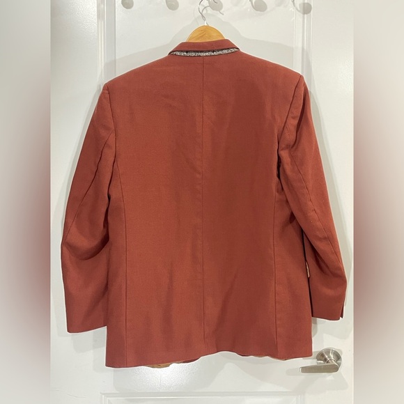 Beaver Brook Blazer Men’s Sz 42R Virgin Wool Career 3-Button Burnt Orange Colour - Picture 7 of 13